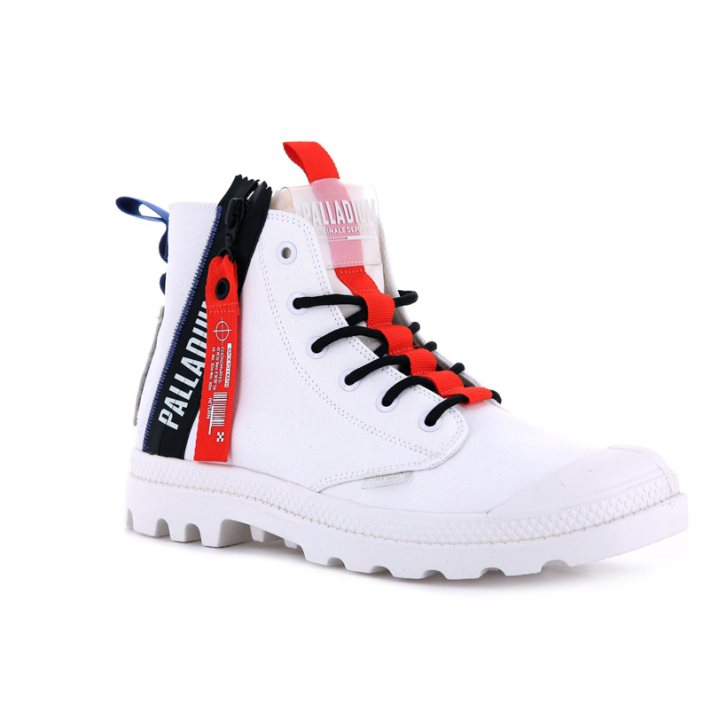 Palladium Pampa Hi Ticket To Earth Men's Boots White | UK O678-RFE